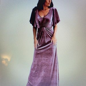 Dusty rose velvet dress